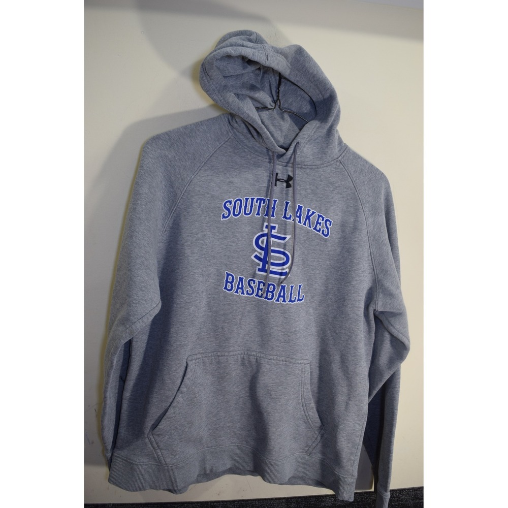 2014 Under Armour South Lakes HS VA Baseball Hoodie Mens M Gray Fleece Pullover